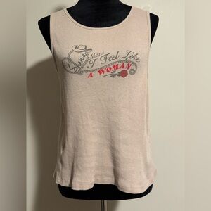 EUC Shania Twain Beige and Gray I Feel Like a Woman Tank size XXL